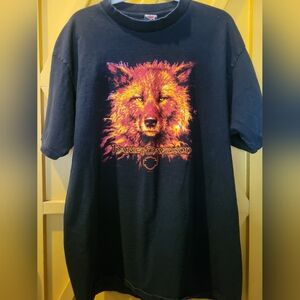 Harley Davidson Black T-Shirt with Wolf Design